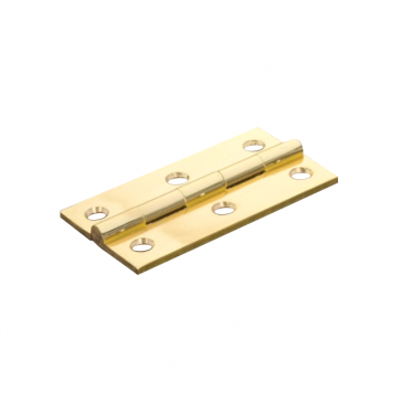 Butt hinge pair polished brass 63mm