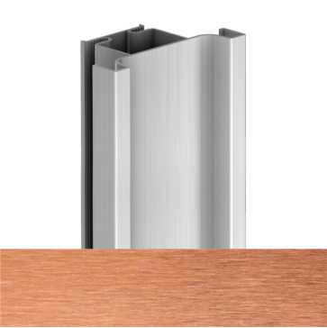 Handleless D1 Door To Door Vertical Profile 4200mm Brushed Copper