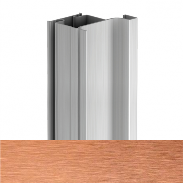 Handleless D2 Door To Gable Vertical Profile 4200mm Brushed Copper