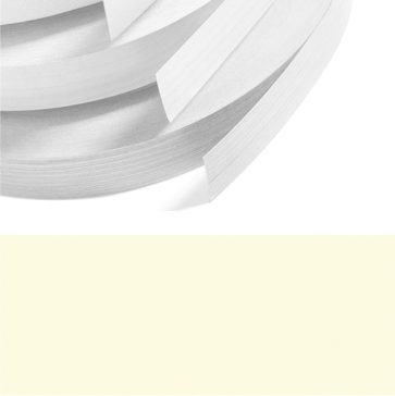 Ivory / Cream High Gloss Melamine Edging 48mm x 0.4mm x 50m Preglued