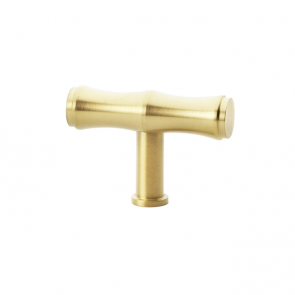 A&W Bamboo T knob brushed brass 55mm