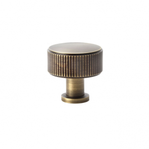 A&W Reeded Lucia knob antique brass 35mm